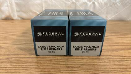 (2) Boxes Of Federal Ammunition Large Magnum Rifle Primers 2,000 Primers Total