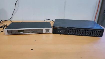 Vintage Pioneer TX-950 AM/FM Digital Synthesized Tuner And Fisher Studio Standard EQ-273 Stereo Graphic Equalizer.