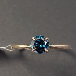 $2275 10K Diamond (0.5Ct,Si2,Intense Blue Treated) Ring