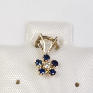 $240 14K Sapphire And Diamond Pendant