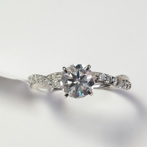 $2255 14K Moissanite(0.85ct) Diamond(0.15ct) Ring
