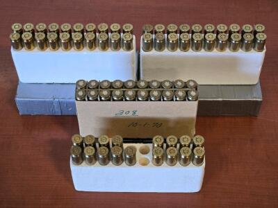 (3) Boxes of 20ct .308 Ammo & (1) Partial Box of .308 Ammo & Brass / +$90 Value!