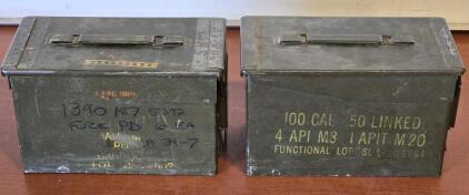 (2) Vintage Metal Ammo Cans [Empty]