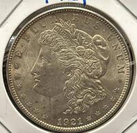 1921 Morgan Silver Dollar, United States Mint, Philadelphia - 3