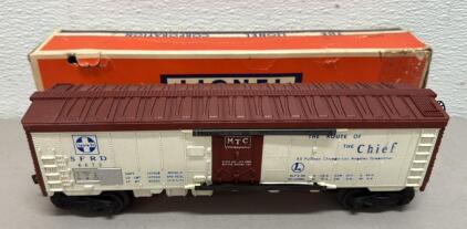 1954-1956 Lionel 6672 Refrigerator Car, O Scale, Original Box, Santa Fe, "The Chief"