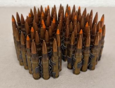 Lake City 7.62x51mm NATO Ammunition Belt, FMJ Tracer, 100 Rounds