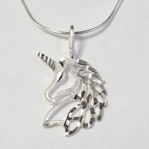 $120 Silver Unicorn 18" Necklace