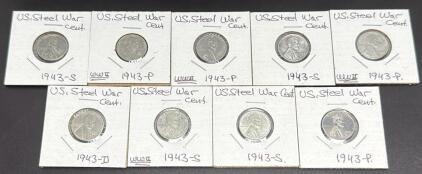 1943 U.S. Mint Lincoln Steel War Cents, Mint Marks: P, S, D