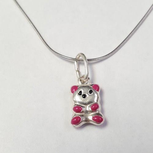 $140 Silver Bear 18" Necklace