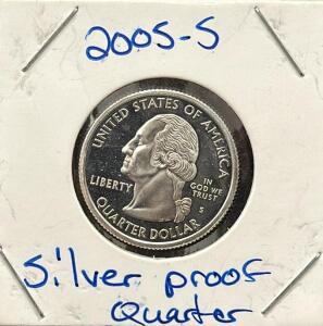 2005-S Oregon Silver Proof Quarter, Crater Lake Design, 90% Silver