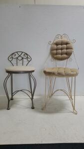 (2) Vintage Vanity Chairs