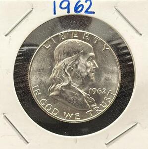 1962 Franklin Half Dollar, United States, 90% Silver