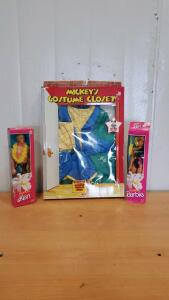 (1) Vintage Topical Barbie Doll (1) Vintage Topical Ken Doll and (1) Vintage Mickey's Costume Closet