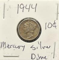 (2) 1944 Mercury Silver Dimes, U.S. Mint, 90% Silver - 2