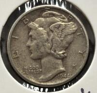 (2) 1944 Mercury Silver Dimes, U.S. Mint, 90% Silver - 6