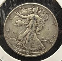 Walking Liberty Half Dollar Coins 1944 & 1945, 90% Silver, U.S. Mint - 3