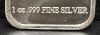 1 oz .999 Fine Silver Buffalo Bar, Native American Design - 3
