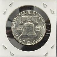 1962 Franklin Half Dollar, Denver Mint, 90% Silver, E Pluribus Unum - 2