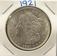 1921 Morgan Dollar, 90% Silver, Lady Liberty & Eagle Design