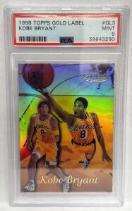 1998 Topps Gold Label Kobe Bryant #GL3 PSA 9 Mint, Serial 59643290