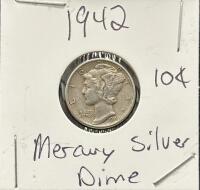 1942 & 1944 Mercury Dimes, 90% Silver, U.S. Mint - 2