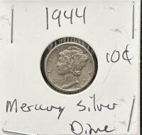 1942 & 1944 Mercury Dimes, 90% Silver, U.S. Mint - 5