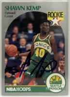 Autographed Shawn Kemp NBA Hoops Rookie Card, Seattle SuperSonics, 1990, Beckett Authenticated