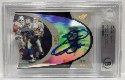 1997 SPx Emmitt Smith Autographed Card, Beckett Authenticated, #34