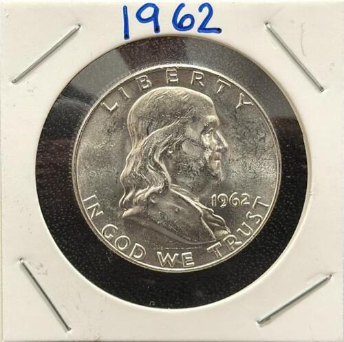 1962 Franklin Half Dollar, U.S. Mint, 90% Silver Coin
