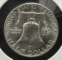 1962 Franklin Half Dollar, U.S. Mint, 90% Silver Coin - 4