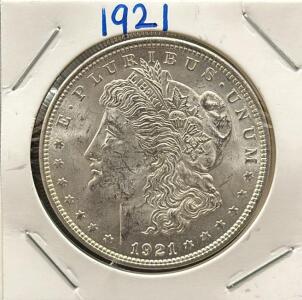 1921 Morgan Silver Dollar, U.S. Mint, 90% Silver, 38.1mm Diameter