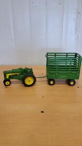 John Deere 630 tractor Die-Cast Model and John Deere Bale Throw Wagon