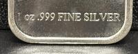 1 oz .999 Fine Silver Bullion Bar, Native American and Bison Design - 3