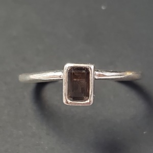 $100 Silver Smokey Quartz Ring