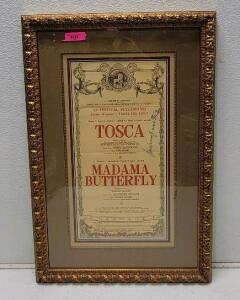 Signed by Luciano Pavarotti 1977 Madama Butterfly Poster