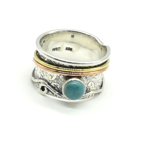 2toned Sil Turquoise(1.1ct) Ring
