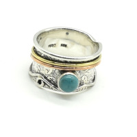 2toned Sil Turquoise(1.1ct) Ring