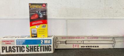 Adjustable Floor Jack, 2Mil Plastic Sheeting, 75 Count LED Flip Clips For Christmas Lighting And Much Much More !!