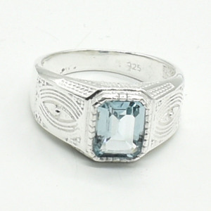 Silver Blue Topaz(3.25ct) Ring