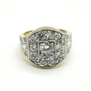 Gold plated Sil CZ(3.1ct) Ring