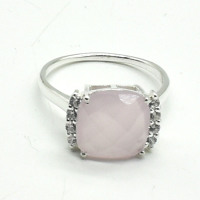 Silver Rose Quartz(5.4ct) Ring