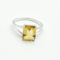 Silver Citrine(3.1ct) Ring
