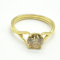Gold plated Sil Moisanite(1.45ct) Ring