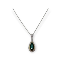 $12,840 Value, 18K Emerald & Diamond Pendant