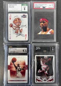 (4) Graded LeBron James Sports Cards