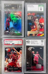 (4) Graded LeBron James Cards