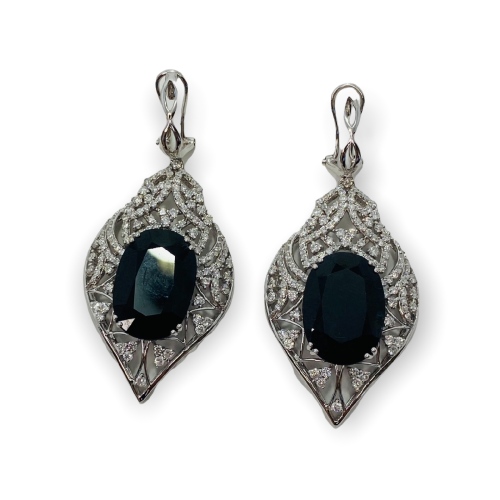 $14,510 Value, 14K Sapphire & Diamond Earrings