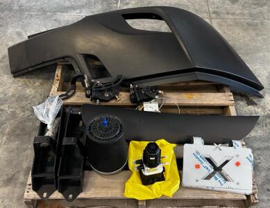 Pallet With Vehicle Components Possibly For Heavy Duty Truck or Heavy Machinery. FL Turning Vane RH Primed, Latch Set, F150 Hinge, and Much More