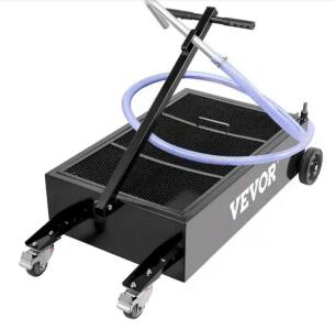 Oil Drain Pan 25 Gal. Steel Low Profile Oil Change Tank Foldable Hand with Electric Pump Hose Swivel Casters for Car SUV