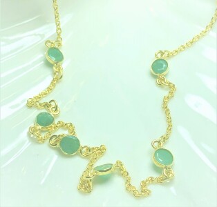 $400 Silver Emerald 18" Necklace